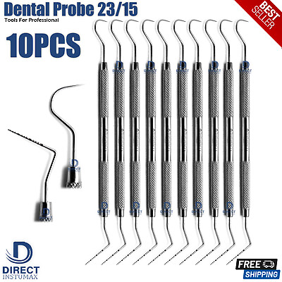 #ad Dental Perio Explorer 23 Probe UNC 15 Color Marking Diagnostic Double Ended Tool $29.12
