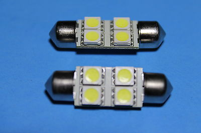 #ad 2x 32mm 5050 Chip Pure White 4 LED SMD Lights Bulb Lamps for Dome Festoon Base $5.95