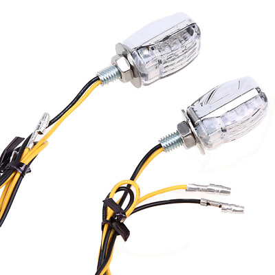#ad 2PCS Chrome Amber 6 LEDs Motorcycle Turn Signal Amber Light Fit for Harley BMW $12.53