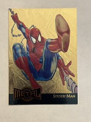 #ad 1995 Marvel Metal Gold Blaster Insert Card SPIDER MAN #12 of 18 Free Ship $12.00