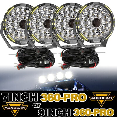 #ad AUXBEAM 360 PRO Round 7quot; 9quot;INCH LED Work Lights Pods Offroad Fog ATV Truck LED $416.99