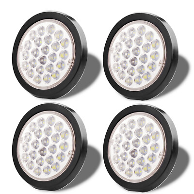4quot;inch Red White Yellow Round LED Truck Trailer Stop Turn Tail Brake Lights 24V $23.99