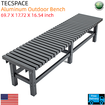 #ad Ginkman 69.7x17.72x16.54 inch Aluminum Outdoor Bench for Park Garden Lounge $209.99