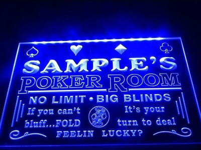 Personalized Custom LED Neon Light Sign Poker Room Casino Beer Bar Wall Décor $24.95