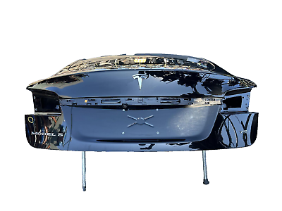 #ad 2016 2020 Tesla Model S Rear Tailgate Hatch Panel w Liftgate Glass Black PBSB $1100.11
