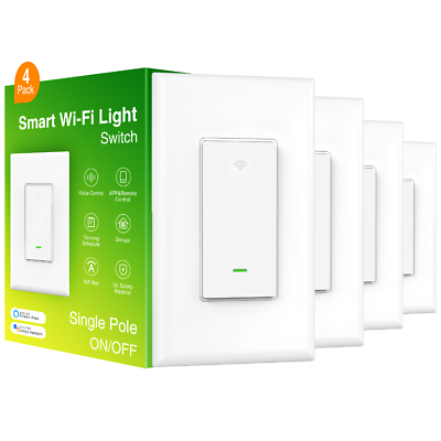 4PACK Gosund Smart Light Switch ON OFF In Wall Single Pole 15A WiFi Alexa Google $44.99