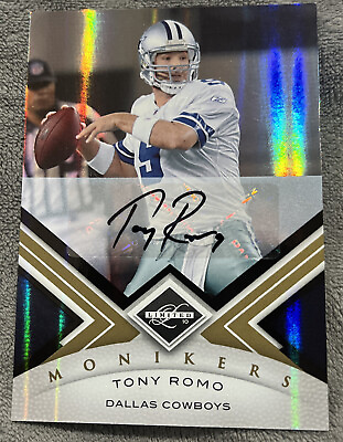 #ad 2010 Limited Monikers #28 TONY ROMO Cowboys Autograph AUTO 3 9 L@@K $300.00