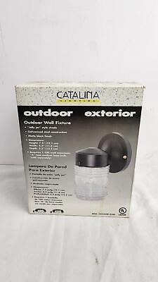 #ad Catalina Lighting Outdoor Jelly Jar Style Glass Wall Light New in Box Clear $19.99