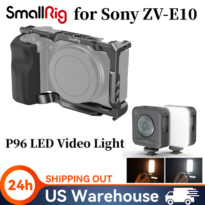 #ad SmallRig ZV E10 Cage with Grip for Sony ZV E10 and P96 LED Video Light $64.71