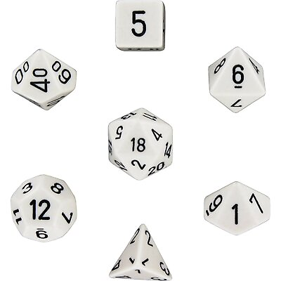 #ad Polyhedral RPG Sets White and Clear Opaque: White Black 7 $6.48