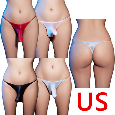 #ad US Mens Silky Sheath Underwear Bulge Pouch Low Rise Elephant Nose Sissy Panties $4.04