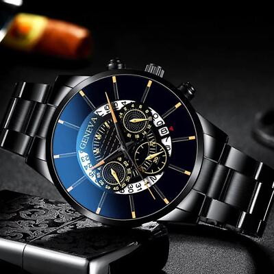 #ad Mens Watch Automatic Mechanical Steel Case Self winding Gifts BEST $3.78