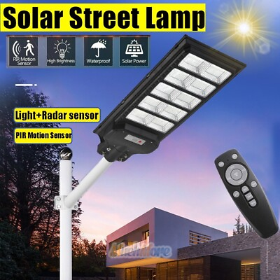 800W 1000W 90000000LM Commercial LED Solar Street Light Road LampRemotePole US $134.67