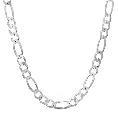 #ad Mens Women Solid 925 Sterling Silver Figaro Bracelet Chain Necklace Italy 8.1mm $289.28