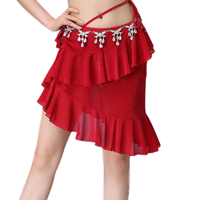 #ad 2023 Fashion Women Belly Dance Clothes Short Skirt Practice Wrapped Elastic Mesh $35.76