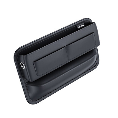 #ad Genuine Leather Car Seat Crevice Storage Box Console Side Slit Pocket Phone Bag $26.90