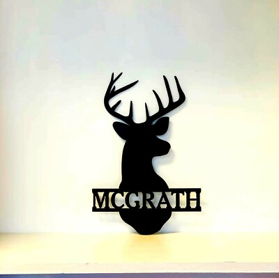 #ad Personalized Deer Antler Metal name sign Home Decorative Wall Art Best Gift $73.50