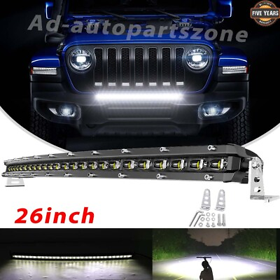 #ad Curved 26quot; inch Single Row LED Work Light Bar 4WD Truck SUV ATV Driving 25 24quot; $77.99