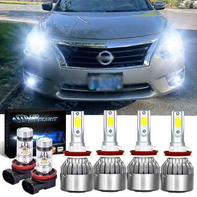 For 2007 2018 Nissan Altima Combo LED Headlight High Low Fog light bulbs Kit H $29.24
