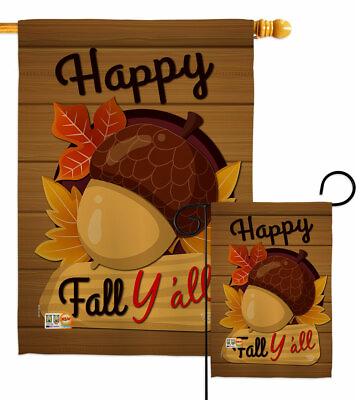#ad Happy Fall Y#x27;all Garden Flag Harvest amp; Autumn Decorative Gift Yard House Banner $78.95