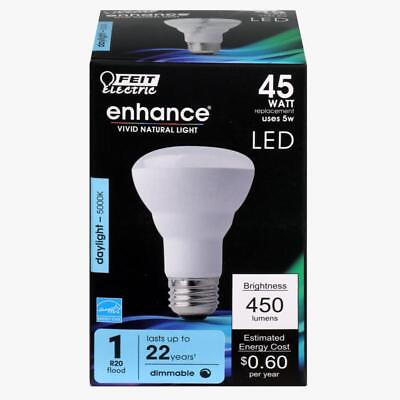 #ad Feit Electric R20DM 950CA 120V 5W 5000K 450 Lumens LED Light Bulb Pack of 4 $22.22