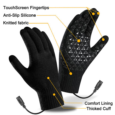 #ad USB Electric Heating Gloves Winter Warm Touchscreen Hand Warmer $9.99