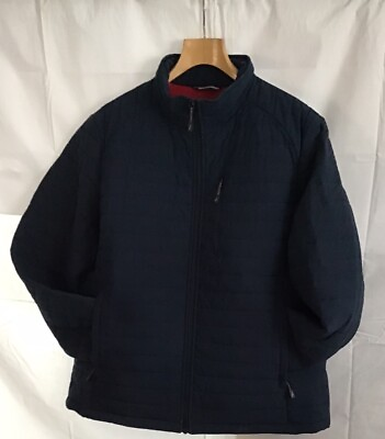 #ad Nautica Men#x27;s navy blue water resistant light winter jacket size XXL $32.00