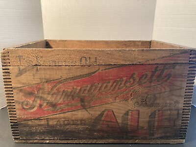 #ad Narragansett Beer Dovetail Joints Wooden Box Brewery Crate $295.00