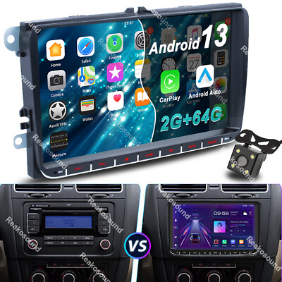 #ad For VW Volkswagen Jetta Passat 9quot; Car Stereo Radio Carplay Android auto GPSCAM $118.50