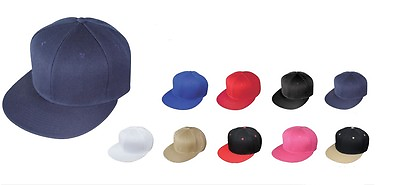 #ad New Fitted Retro Flat Bill Vintage Hip Hop Snapback Baseball Hats Caps Visor Hat $6.98