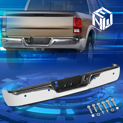 #ad For 09 19 Dodge Ram Rear Bumper w Sensor HolesLicense Plate Lights Replacement $266.88