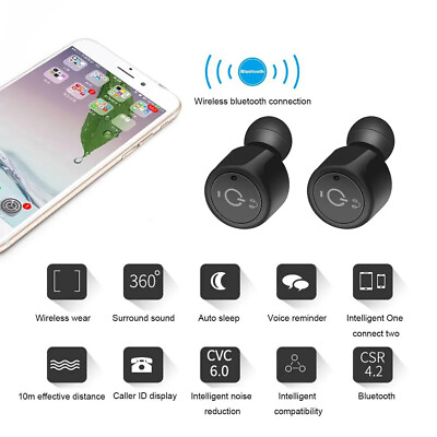 #ad X1T Wireless Bluetooth 4.2 Stereo Car Earbuds Earphone Mini Earphone with Mic $13.49