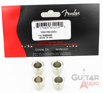#ad 4 Genuine Fender American Standard Bass String Ferrules Nickel 004 8604 049 $11.52