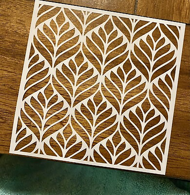 #ad Wide Leaf Reusable 10 MIL Laser Cut Mylar Stencil Art Supplies Airbrush Painting $2.99
