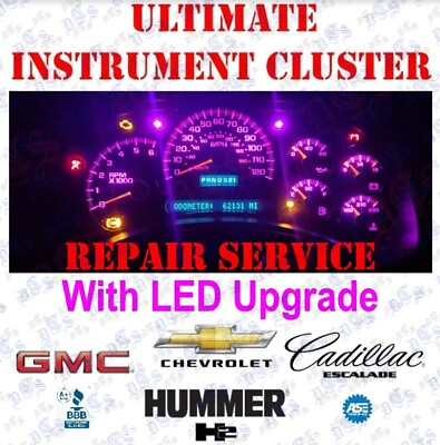 #ad PINK LED ULTIMATE MAIL IN CLUSTER REPAIR SERVICE SILVERADO YUKON ESCALADE TAHOE $149.99
