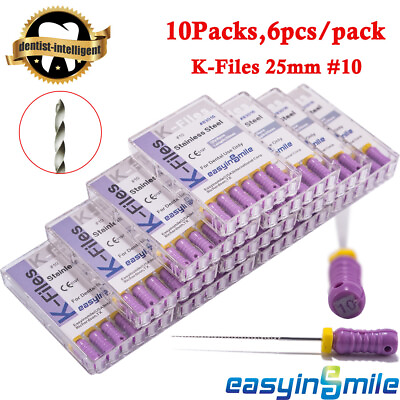 #ad US 60Pcs Dental Stainless Steel Root Canal Files #10 Endodontic Hand Use K Files $17.17