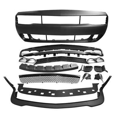 #ad Fits 15 23 Dodge Challenger Full Front Bumper Cover amp; Grille amp; Lip Hellcat Style $669.00