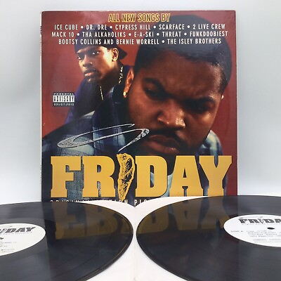 #ad FRIDAY MOTION PICTURE SOUNDTRACK ICE CUBE DR.DRE 2LP VINYL RECORD 1995 $85.00