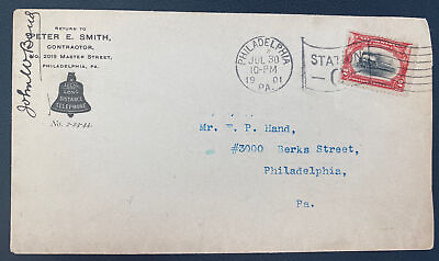 #ad 1901 Philadelphia PA USA Vintage Advertising Long Distance Telephone Cover $68.00