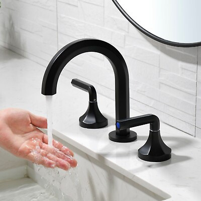 #ad Mondawe 8quot; Double Handle Sink Taps;Wide Spread Bathroom Faucet 3 Hole Brass Taps $56.70