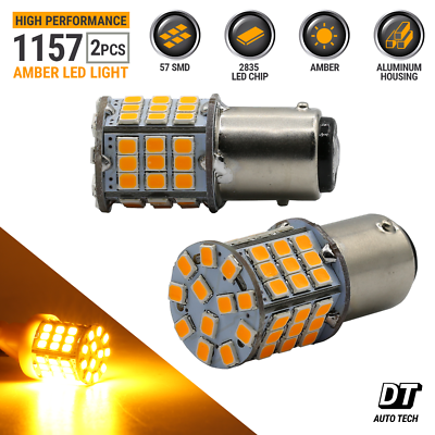 Syneticusa 1157 LED Amber Yellow DRL Turn Signal Parking Side Marker Light Bulbs $10.43