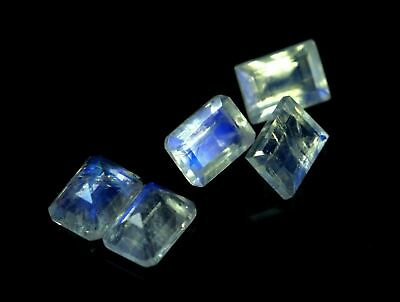 #ad Amazing Lot Natural Rainbow Moonstone 5x7 mm Octagon Faceted Cut Loose Gemstone $21.60