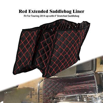 #ad 4#x27;#x27; Extended Saddlebag Liners Red Stretched Bag Inserts Fit For Touring 2014 23 $43.69