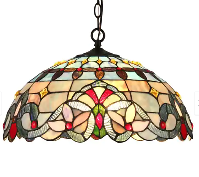 #ad Tiffany Style Lamp Hanging Ceiling Chandelier Bowl Pendant Light Art Glass 18quot; $179.95