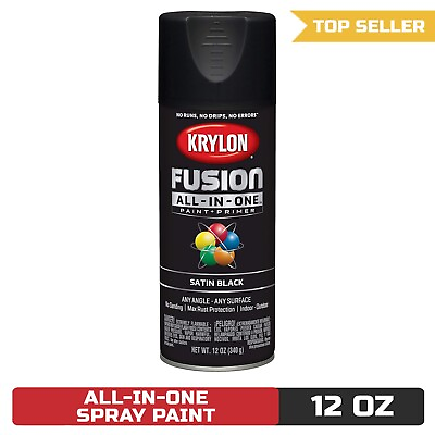 #ad Krylon Fusion All In One Spray Paint Satin Black 12 OZ $13.90