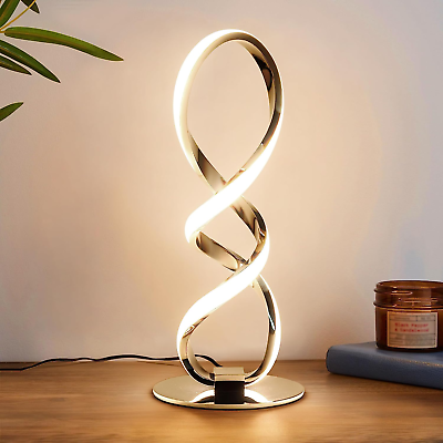 #ad Adebime LED Modern Table Lamp Small Unique Bedside Table Lamp Spiral Lamp Stepl $54.99
