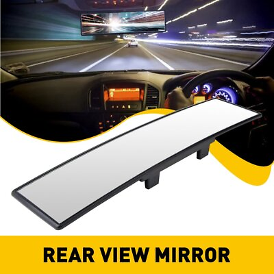 #ad Universal 300MM Convex Clear Interior Clip On Rear Mirror Wide View Angle US EAP $14.99