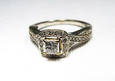 #ad 10K White Gold .33tcw Diamond Ladies Wedding Ring C2001 $189.00