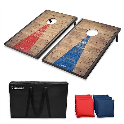 #ad GoSports Classic Outdoor Cornhole Game Set with Rustic Wood Finish 8 Bean Bags $84.27