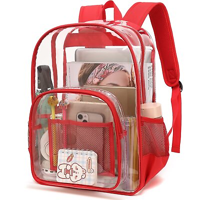 #ad Clear Backpack School Backpack Bookbag for Girls Boys Women Men Heavy Duty Se... $39.62